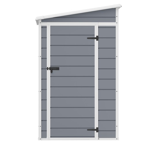 All-Weather Resin Outdoor Storage Shed 5x4 ft Garden Tool House w/Window & Door - Picture 10 of 11