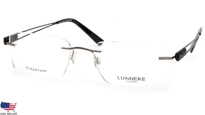 NEW LUMIERE EYEWEAR 1021 COL.2 GUNMETAL EYEGLASSES GLASSES RIMLESS 53-18-140 B34