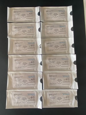 12 Folien Seide, Silk USP 4-0, 45cm, 3/8 Kr. 23mm reverse cutting  Nahtmaterial