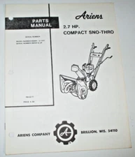 Ariens Model 932001 Compact Sno-Thro Snow Thrower Parts Manual Catalog 1977 OEM!