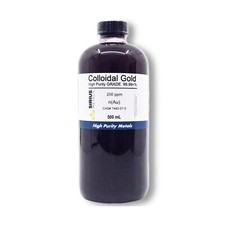 True Colloidal Gold   200 ppm - 99.99  Purity - 500 mL 16.9 Fl Oz in Cl