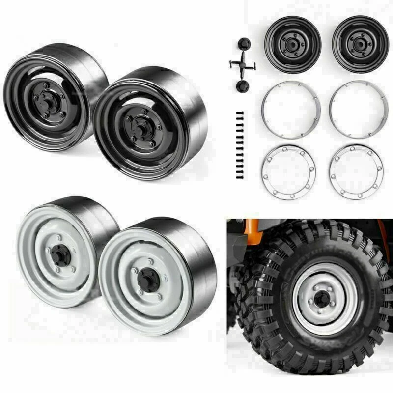2x1.9 "Beadlock Felgen für 1/10 RC Crawler Trx-4 TRX-4 axial SCX10 II D90 CC01 - Bild 2 von 4
