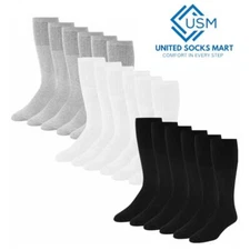 6-12 Pairs Men's Tube Socks  Over The Calf  Sports Socks Size Big & tall