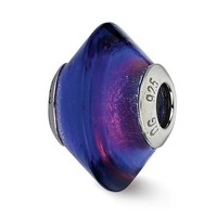 Sterling Silver Reflections Dark Blue & Pink Italian Murano Bead on sale Sterling Silver Reflections Dark Blue & Pink Italian Murano Bead on sale