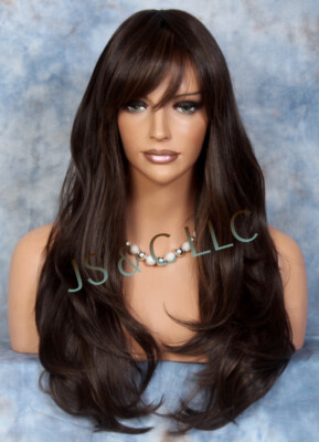 MIX BROWN,HUMAN HAIR BLEND,LONG WIG Daily Wear Wig – Long Wavy Brown Hair With Copper Mix | Lace  main image 2