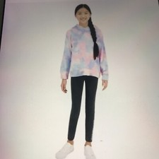 Calvin Klein Youth 2-piece Set plush top and legging set S 7/8 Pink/dark Grey