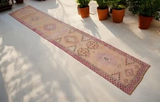 3x14 Runner Rug Hand Made Extra Long Hallway Rug Low Pile. Actual 2.6 x 13.9 ft