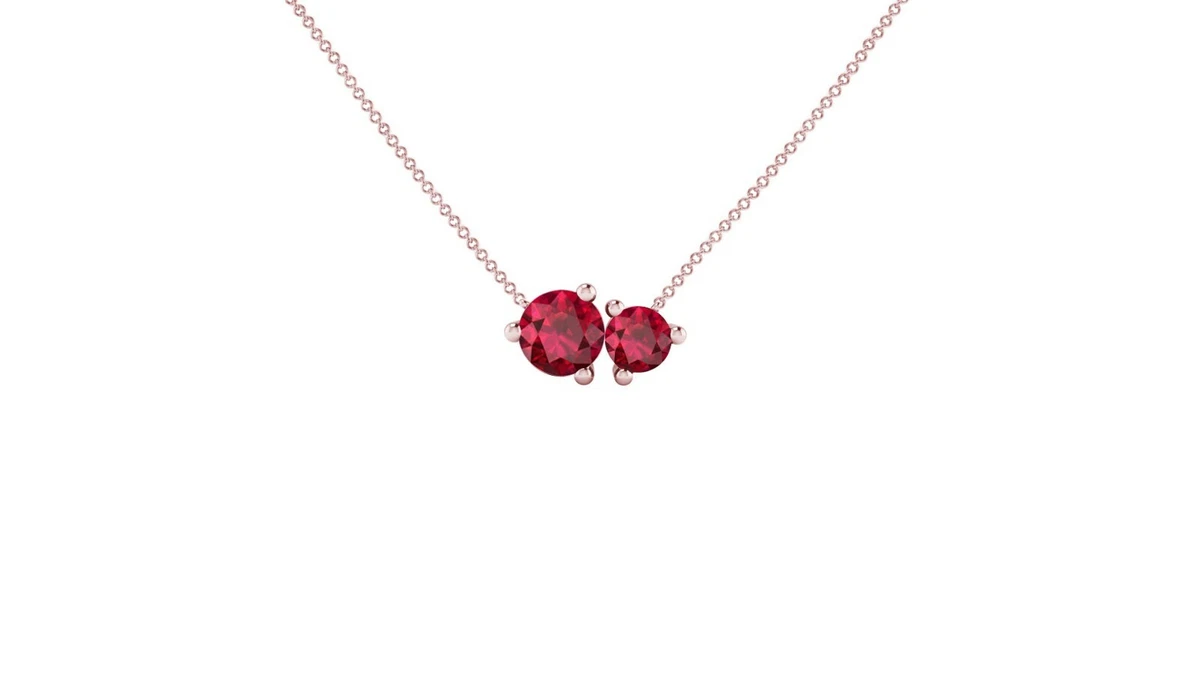Birthstone necklace cheap two stones