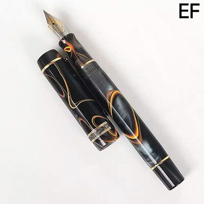New Kaigelu 316 Resin Celluloid Black Fountain Pen EF/F Nib Writting Ink  Pen