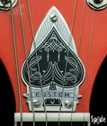 "SPADE" 100% Brass Truss Rod Cover. Fits most Gretsch® style guitars.