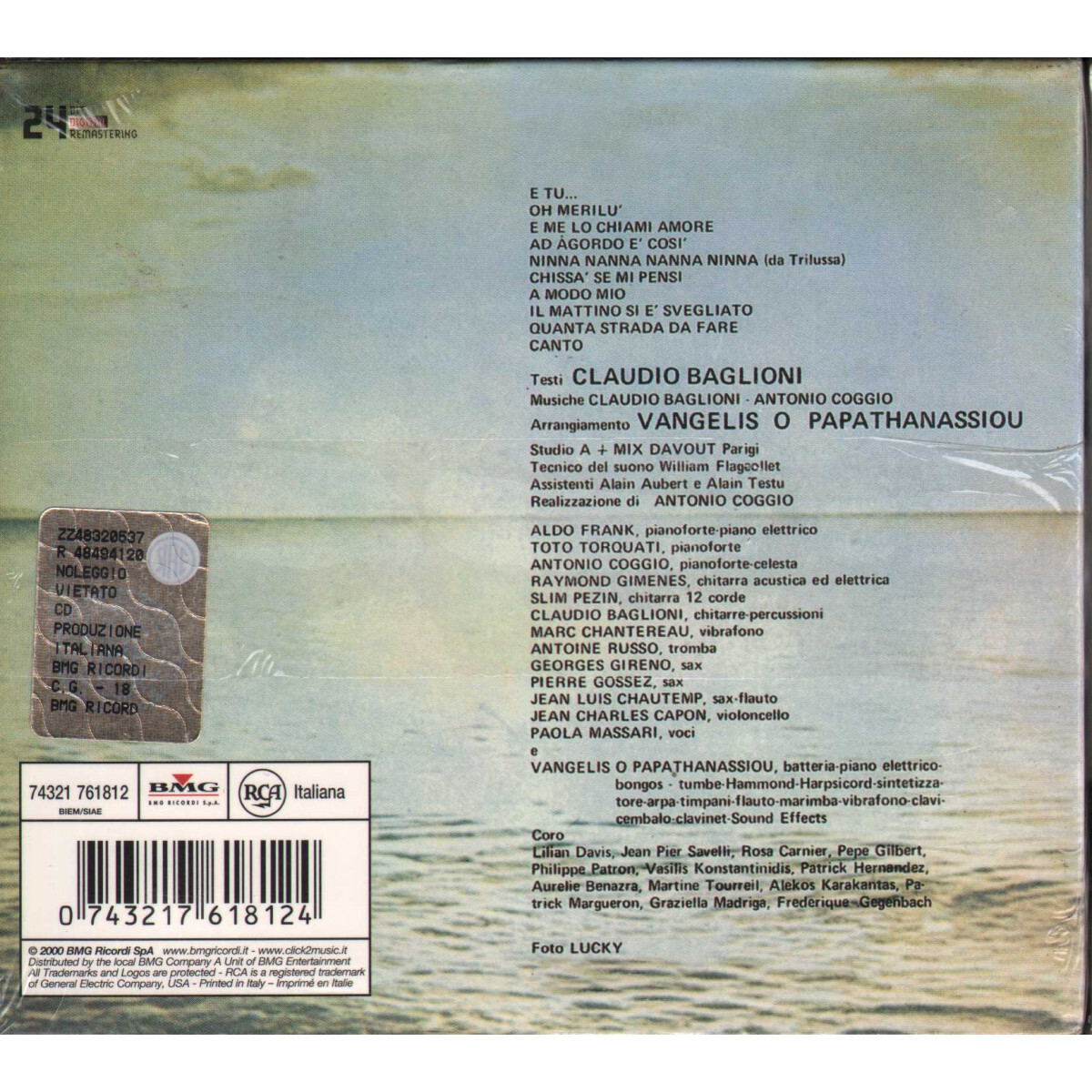 Claudio Baglioni ‎CD E Tu  Remastered / RCA 74321 761812