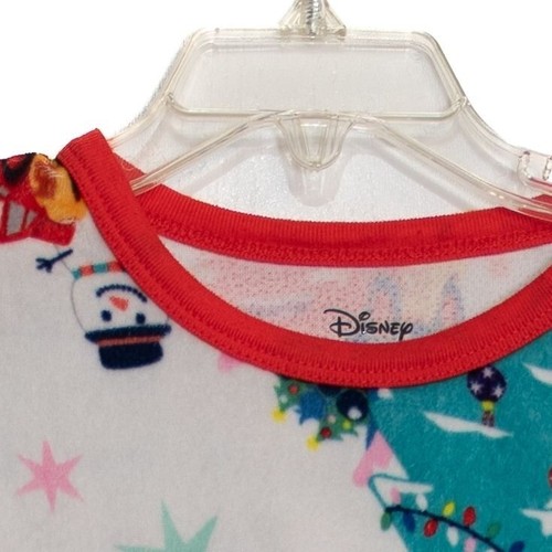 Disney Holiday-Themed Kids Long Sleeve Pajama Top W/ Mickey & Friends Design Red - Picture 2 of 6