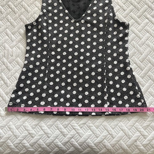 Maeve Anthropologie Women’s Black Polka Dot Sleeveless Soft Stretch Top, Size M - Picture 6 of 11