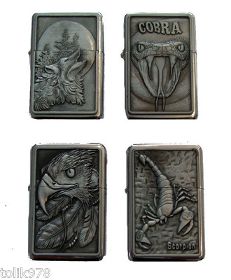 STURMFEUERZEUG * 3D Deadly Animals * Angel Benzinfeuerzeug Wild Wolf Eagle
