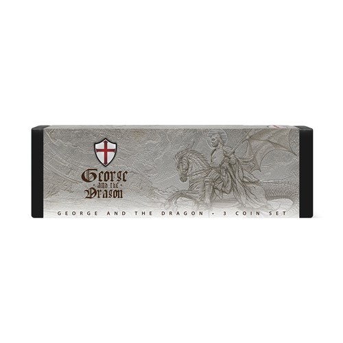 St George and the Dragon 2025 Coin Box Set Gold Silver Bronze Limited Edition - Picture 7 of 7