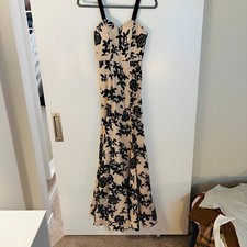 Windsor Mesh/Black Velvet Flower Formal Mermaid Dress