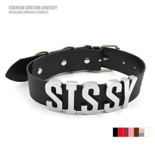 Leather Choker Collar Custom Letter Necklaces For Women Men YES DADDY HOTWIFE