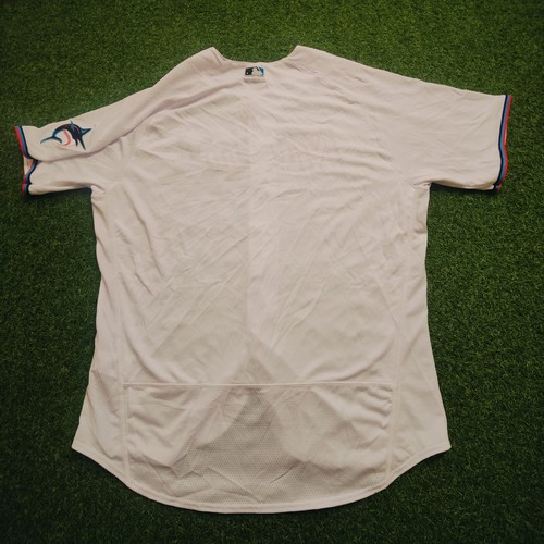 Nike AUTHENTIC Miami Marlins On-Field White Elite Jersey Sz 52 2XL New - Picture 2 of 9