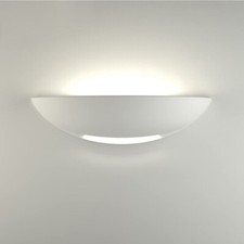 Applique da Parete Coppa Luce Up&Down in Gesso Verniciabile Attacco E27 Interno