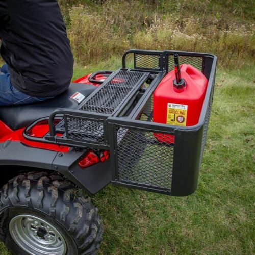 Black Widow Universal Deluxe Steel Mesh ATV Rear Drop Basket Rack - Picture 3 of 6