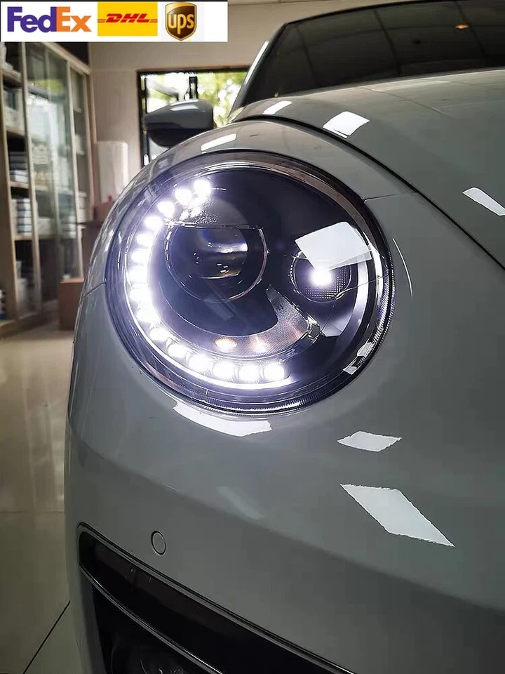 Conjunto de faros para VW Beetle 2013-2019 proyector LED DRL reemplazo de fábrica Foto 2 de 4