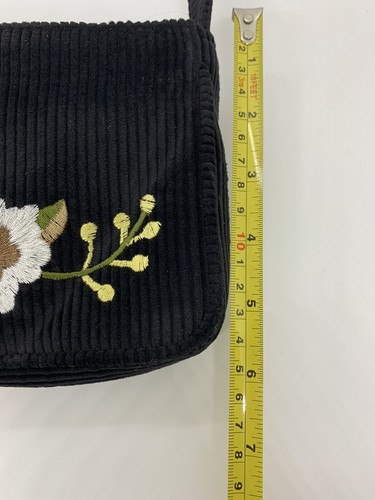 Purse vintage style hipster Corduroy embroidered hippie flower Handbag - Picture 6 of 12