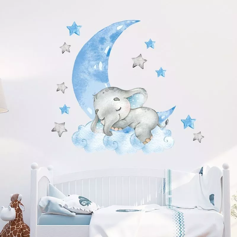 Wall Sticker Baby Boy Room Decor Cartoon Kids Bedroom Nursery Decal Home  Display