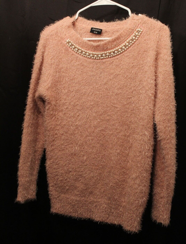 Suéter Massumi Mujer Rosa Claro Cuentas Cuello Línea Talla 12 (¡NUEVO CON ETIQUETAS!) - Imagen 1 de 5