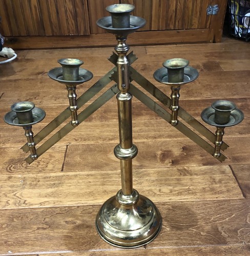 "Paar (2) Messingaltar/Kirche 5 verstellbarer Arm Leuchter/Kandelaber 17"" - Bild 3 von 10