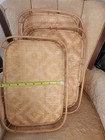 Bamboo Rattan Wicker Serving Lap Trays Vintage Tiki
