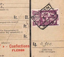 BELGIUM Railway 12f Stamp PARCEL POST LABEL *Fleron* 1951 Colis Postaux WF273