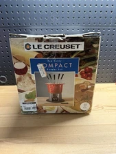 NEW! Vintage Le Creuset Enameled Cast Iron Compact Table Top Fondue Set White