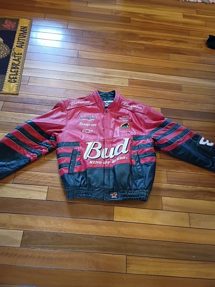 Chase Authentic Nascar Dale Earnhardt Jr Leather Jacket Bud King