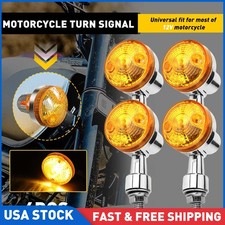 4X Motorcycle Black Amber Turn Signals Blinker Light For Yamaha Kawasaki Honda