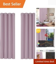 Elegant Blackout Curtains - Thermal Insulated Drapes in Pink Lavender 46x63