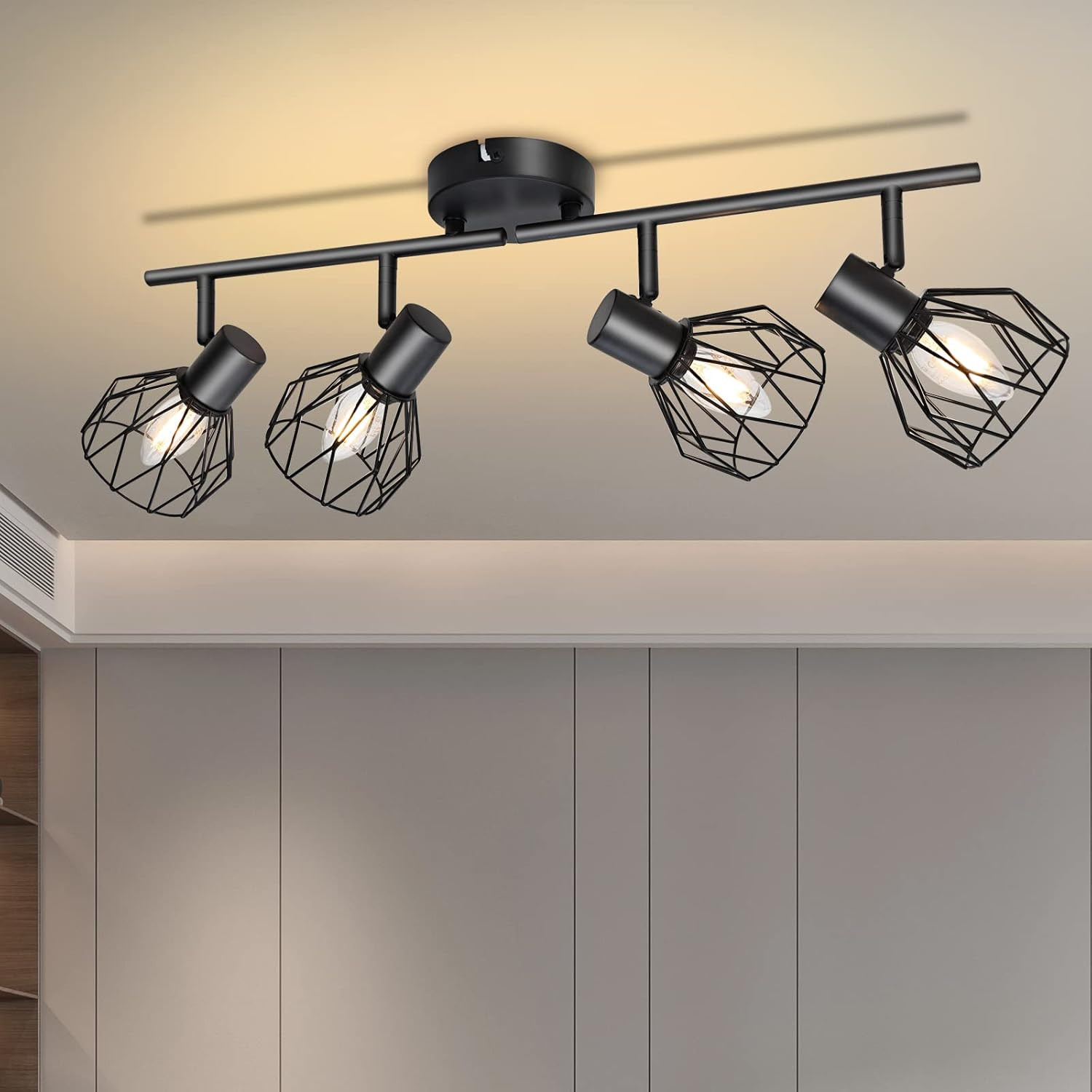Faretti Da Soffitto Orientabili 4 Luci: Plafoniera LED GU10 Moderna