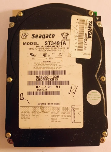 Festplatte Seagate ST3491A 428MB IDE 3,5" DOS-formatiert