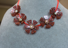 NEW J Crew Crewcuts glitter Lucite Flower Iridescent Crystal Brulee Necklace