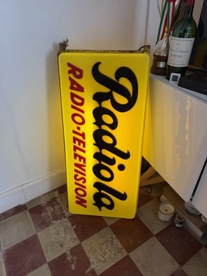 Vintage Radiola Leuchtschild doppelseitig - Radio Fernseher - 102 cm
