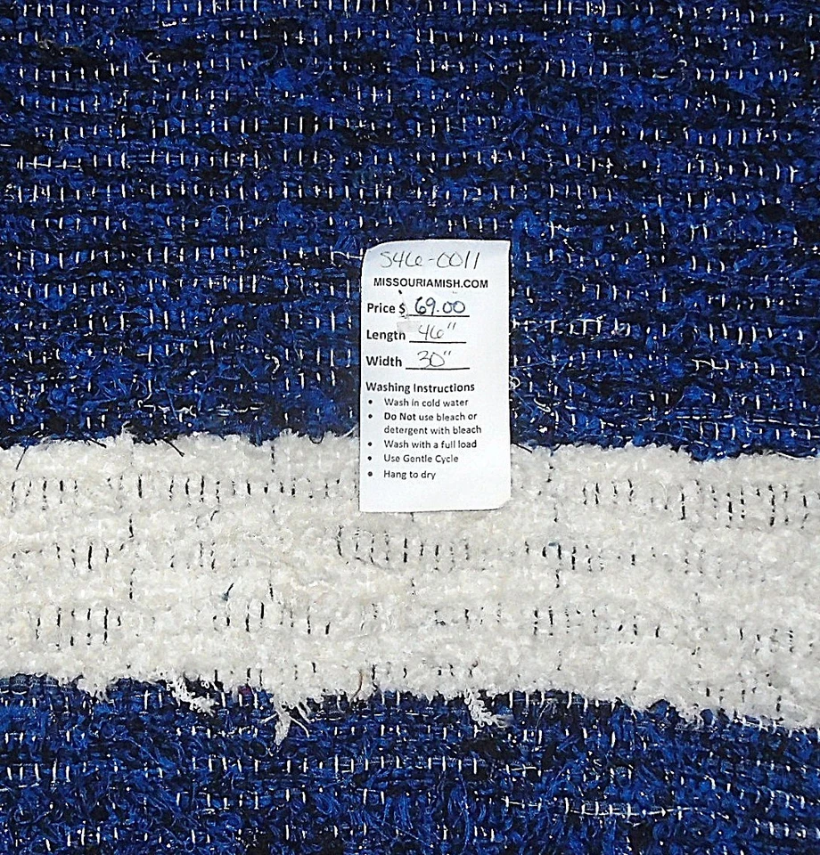 Alfombra Amish con flecos 46" X 30” hermosa de MISSOURIAMISH.COM nueva con etiqueta Foto 3 de 4