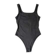 Black Sleeveless Bodysuit Women's Size Small GUC Tank Top 100 Polyester S