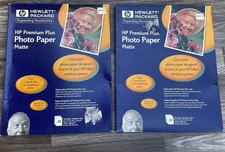 (2pk) HP Premium Plus Photo Paper 8.5x11 Inkjet Printer Matte 40 Sheets Total