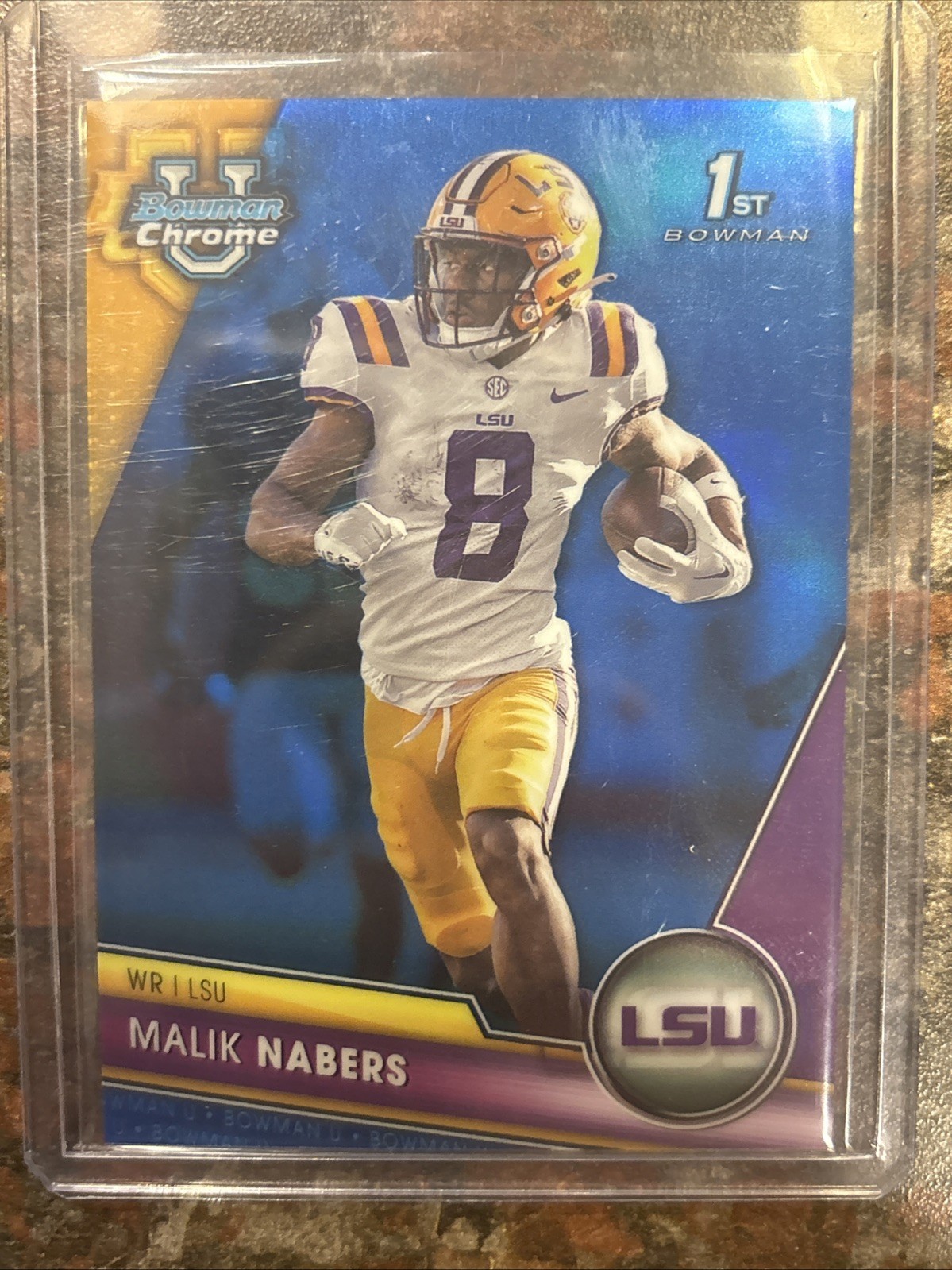 2023 Bowman University Chrome - Malik Nabers #74 Blue Refractor /199 (RC) #ed