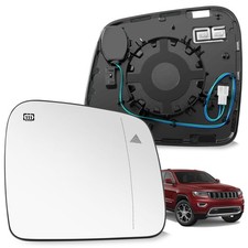 SNEMEEY Right Passenger Side Mirror Replacement Glass for Jeep Grand Cherokee
