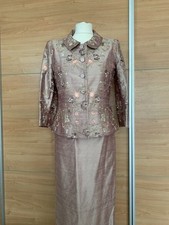 Paule Vasseur ‘Princesse’ Silk 3 Piece Rose Pink Outfit UK12 Mother Of Bride