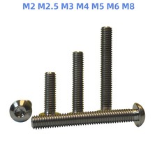 Titanium GR5 ISO7380 Hex Socket Bolts Button Head Screws M2 M2.5 M3 M4 M5 M6 M8