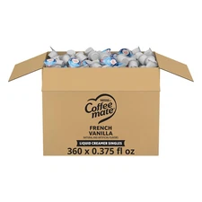 Nestle Coffee Mate Liquid Creamer Singles French Vanilla Creamer Non Dairy 360Pk