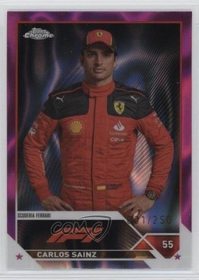 2023 Chrome Formula F1 Drivers Fuchsia Lava Refractor 1/250 Carlos Sainz Jr j8o