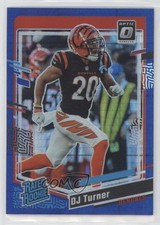 2023 Panini Donruss Optic Rated Rookie Blue Hyper Prizm DJ Turner #220 16fy