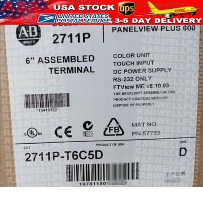 1Pc New AB 2711P-T6C5D PanelView Plus 600 Factory Sealing Fast Shipping 1PCS